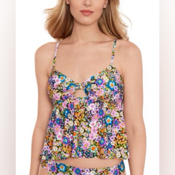 Salt + Cove Flower Burst Bow Tankini Top